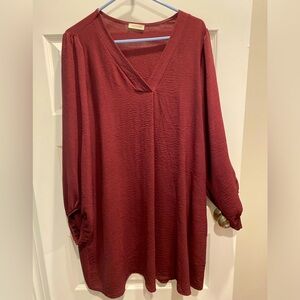 Burgundy Long Sleeve Dress